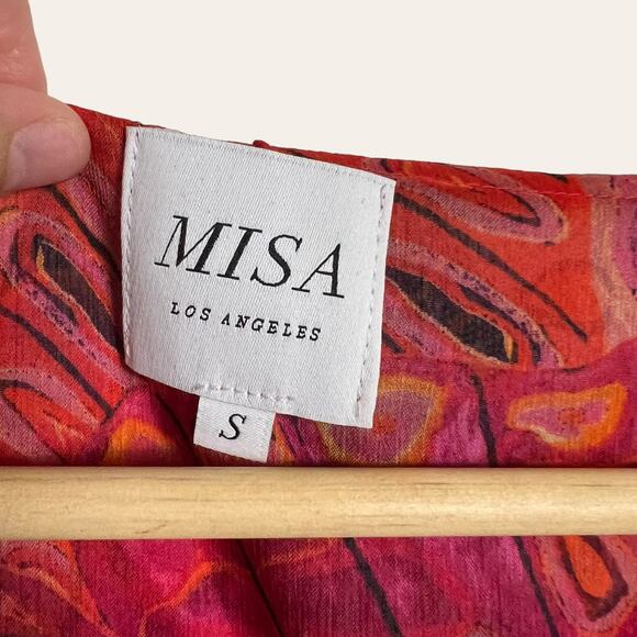 MISA Twiggy Abstract Butterfly Print Long Sleeve Mini Dress Size Small - Picture 10 of 11